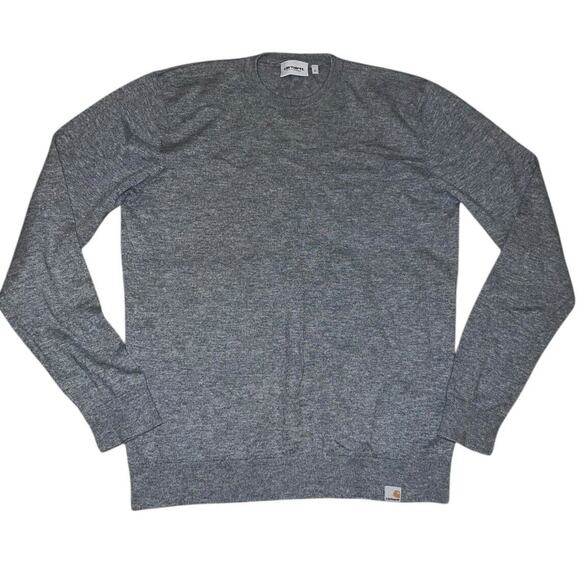 CARHARTT WIP Playoff Crewneck Sweater 80% Lambs Wool- Dark Grey - Picture 1 of 5
